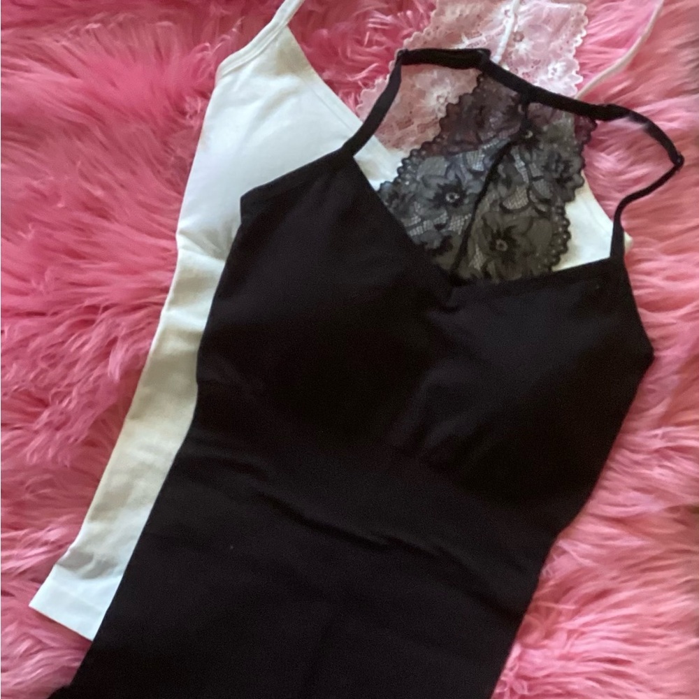 Laura Ashley lace Black and White Camisole shaper